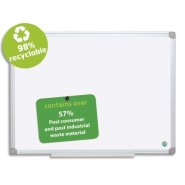Bi-office tableau blanc earth acier émaillée, magnétique, cadre aluminium, recyclé, auget ft l60 x h45 cm