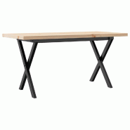 Décoshop26 - Table basse rectangulaire style industriel cadre en x 90 x 40 x 45,5cm bois de pin et acier forme de X DEC036274 - acier 3000261134220