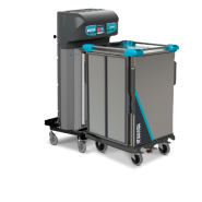 Chariot Distributeur de repas sur plateaux  - système Borne/Navette pour remise en température et distribution - Doubleflow Ergoserv