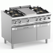 Fourneau professionnel a gaz 4 feux vif avec plaque centrale 5,5 kw... - PFB711MFG4XL
