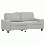 Helloshop26 - Canapé 2 places de salon salle de séjour maison intérieur gris clair 140 cm tissu microfibre - gris métal 3000966488000