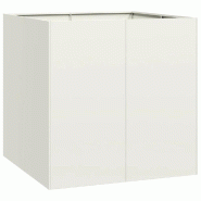 Helloshop26 - Jardinière carrée moderne extérieure 80 x 80 x 80 cm grande capacité robuste en acier blanc 02_0051564 - blanc acier 3000236981453