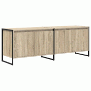 Helloshop26 - Meuble TV rectangulaire moderne avec 4 portes 140 x 36 x 49.5 cm en bois d'ingénierie sonoma 02_0054542 - Bois massif 3000238547343