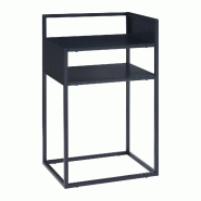 Helloshop26 - Table d'appoint acier 65 x 40 x 30 cm noir mat - noir Bois massif 3000225498481