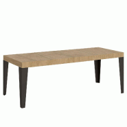 Itamoby Table Extensible 200/304X90 Cm Flame Premium Chêne Naturel Pieds Anthracite - marron 8050598050255