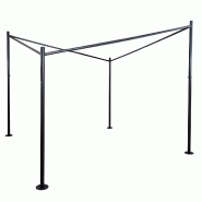 Mendler Pergola HWC-A41, Pavillon de jardin, toit de terrasse, armature stable en acier de 6 cm - noir métal 75892