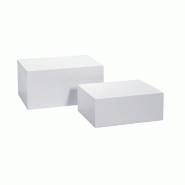 Podiums - set de 2 - L60xP45xH30cm + L50xP40xH20cm - épaisseur 12mm - blanc mat