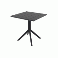 SIESTA EXCLUSIVE Table d'Extérieur Paris 80 Noire - noir plastique polypropylène SP-SI-298BL