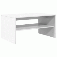 VidaXL Table basse Blanc 80 x 50 x 40 cm Bois d'ingénierie Modèle Atlas Office Métal - 8000276