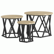VidaXL Table d'appoint empilable 3 pcs Chêne Sonoma Modèle Zenith Horizon - 868256