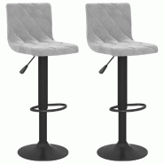 VidaXL Tabourets de bar lot de 2 gris clair velours Modèle Lofty Essence - 333731