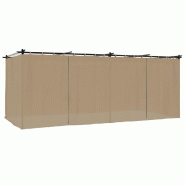 VidaXL Tonnelle avec rideaux taupe 6x3 m acier Modèle AbriRobusta 268 - marron 4003922