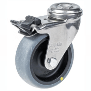 Roulette pivotante/frein de 75 mm en acier inoxydable avec thermocouple conducteur d'électricité gris Roulette pivotante/frein de 75 mm en acier inoxydable avec thermocouple conducteur d'électricité gris