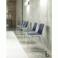 Chaise de réunion CLUE pied traineau - Offisit - Bleu foncé