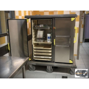 Chariot de distribution de repas chaud et froid robuste, maniable pour 24 repas - TRANSTRONIC ISECO