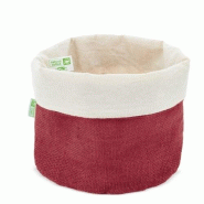 Corbeille à pain en coton et jute naturel 24x20 cm - Bordeaux - 8414271090226_0