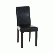 Décoshop26 - Chaise de salle à manger x1 design moderne en PVC noir et pieds en bois marron 10_0002015 - marron Bois massif 3000250795876