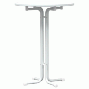 Décoshop26 - Table haute table d'appoint plateau pliable ø80 x 110 cm bois d'ingénierie et acier blanc DEC036777 - blanc acier 3000261395416 Décoshop26 - Table haute table d'appoint plateau pliable ø80 x 110 cm bois d'ingénierie et acier blanc DEC036777 - blanc acier 3000261395416