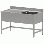 Diamond - Plonge inox ECO 1 cuve égouttoir gauche, sans tablette inférieure - réf. WR-C1E1-DS2 - inox AKS-WR-C1E1-DS2 Diamond - Plonge inox ECO 1 cuve égouttoir gauche, sans tablette inférieure - réf. WR-C1E1-DS2 - inox AKS-WR-C1E1-DS2