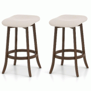 Helloshop26 - Lot de 2 tabourets de bar sans dossier 46 x 43 x 74 cm assise pivotante confort ergonomique style moderne en bois 20_0011965 - 300022699