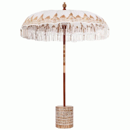 Helloshop26 - Parasol balinais de jardin extérieur 185 x 185 x 260 cm grande couverture apaisante en coton crème 02_0055942 - vert Bambou 3000239272