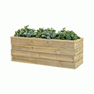 HORTALIA Jardinière en bois avec réserve d’eau Nidum Basic 110 x 40 x 40 cm – Intérieur et extérieur - marron Bois massif N1144