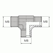 Té mâle BSP - BTM0000002 - TMBSP 1/8 - Ø MB 1/8 inch, 9.72 mm