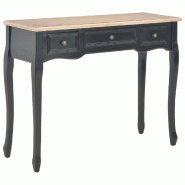 VidaXL Table de console et coiffeuse avec 3 tiroirs Noir Modèle Luna Élégance - 280046