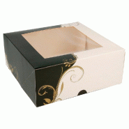 Boîte pâtissière à fenêtre Baroque 18x18x7,5cm - par 200