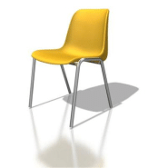 Chaise collectivité Coque universelle - Polypropylène - Jaune - Pieds métal chromé - lot de 6 Chaise collectivité Coque universelle - Polypropylène - Jaune - Pieds métal chromé - lot de 6