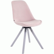 CLP Chaise de salle à manger Troyes Pivotant en velours avec piétement rond Blanc/Rose - violet textile 312201 CLP Chaise de salle à manger Troyes Pivotant en velours avec piétement rond Blanc/Rose - violet textile 312201