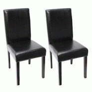 Décoshop26 - Lot de 2 chaises de salle à manger cuisine en cuir noir pieds en bois foncés design moderne 04_0002078 - noir 3000015032697 Décoshop26 - Lot de 2 chaises de salle à manger cuisine en cuir noir pieds en bois foncés design moderne 04_0002078 - noir 3000015032697