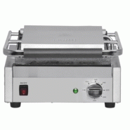 Grand grill de contact simple rainuré/rainuré - 2,2 kW - plaques en fonte résistantes Grand grill de contact simple rainuré/rainuré - 2,2 kW - plaques en fonte résistantes