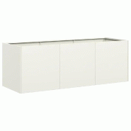 Helloshop26 - Jardinière profonde design moderne jardin balcon 120 x 40 x 40 cm en acier laminé à froid blanc 02_0051465 - blanc acier 3000236925839