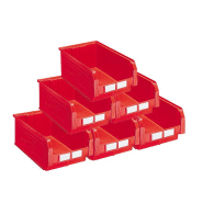 Lot de 10 bacs à bec plastique 28l rouge_0