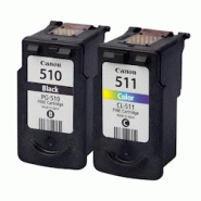 Pack de 2 cartouches d'encre authentiques Canon 510/511 Noir et couleurs - programme SECOND - multicolore 3701352377280 Pack de 2 cartouches d'encre authentiques Canon 510/511 Noir et couleurs - programme SECOND - multicolore 3701352377280