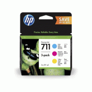Pack de 3 Cartouches d'encre DesignJet HP 711 - Magenta, Bleu, Jaune - 29 ml - Compatible gamme DesignJet HP T100 & T500
