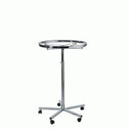 Portant rond chromé Ø80cm sur roulettes - Hauteur réglable de 110 à 180cm - Très solide pour vêtements lourds