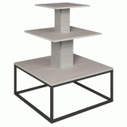 Présentoir central L90xP90xH117,10cm avec base en métal sec. 25x25 - orme