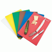 Set 6 planches à découper 40x30x1cm plastique 6 coloris assorti
