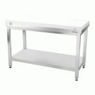 Table de travail en inox 1500x700 mm avec plaque de découpe blanche PREMIUM - GOLDINOX - gris inox 3701770840977