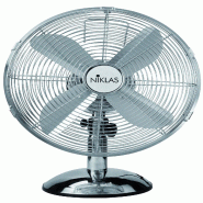 Ventilateur sur table 50W Gris finition chromée Ø40cm Oscillation Automatique Inclinaison Réglable 3 Vitesses Niklas - gris 8015234960510