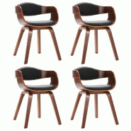 VidaXL Chaises à manger lot de 4 bois courbé et similicuir Modèle Mermonel - 3054812