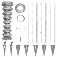 Vidaxl clôture à mailles losangées et poteaux acier galvanisé 15x1,5 m 141505