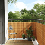 Vidaxl paravent de balcon marron clair 400x90 cm résine tressée 156269 Vidaxl paravent de balcon marron clair 400x90 cm résine tressée 156269