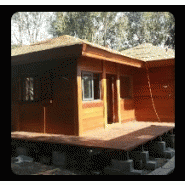Chalet en bois plain-pied / 49 m² / en kit / toit multipente