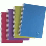 Clairefontaine Lot de 5 Carnet Linicolor Intensive A5, 180p./90 feuilles 90 g/m² reliure intégrale, couv. Polypro assortis, quadrillé 5x5 - 3329683