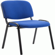 Décoshop26 - Chaise visiteur empilable zone d'attente en tissu bleu piètement à 4 pieds en métal noir 10_0003402 - bleu métal 3000251564365