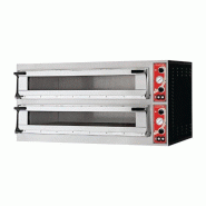 Four inox 2 chambres de 6 pizzas (Ø)350 mm, 18 000 W, 400 V - TRI