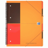 HAMELIN Lot de 5 Cahier Organiserbook rel. Intégrale A4+ 160p./80 feuilles 80g/m², ligné 6mm, trieur intégré - 100100462